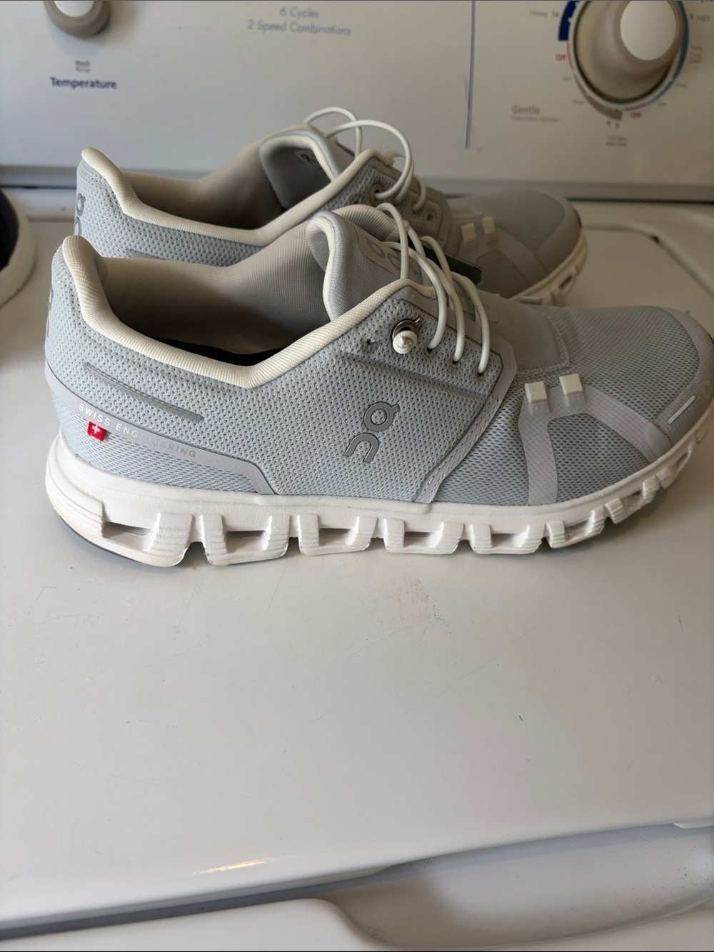 On Running Women’s Athletic Shoes in Light Gray and White